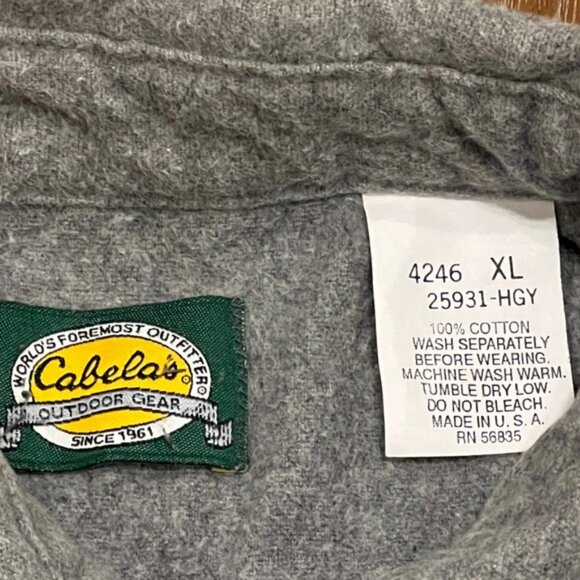 Cabelas Men’s Vintage 90’s Gray Chamois Button Down Shirt (Size X-Large) EUC - Picture 2 of 7